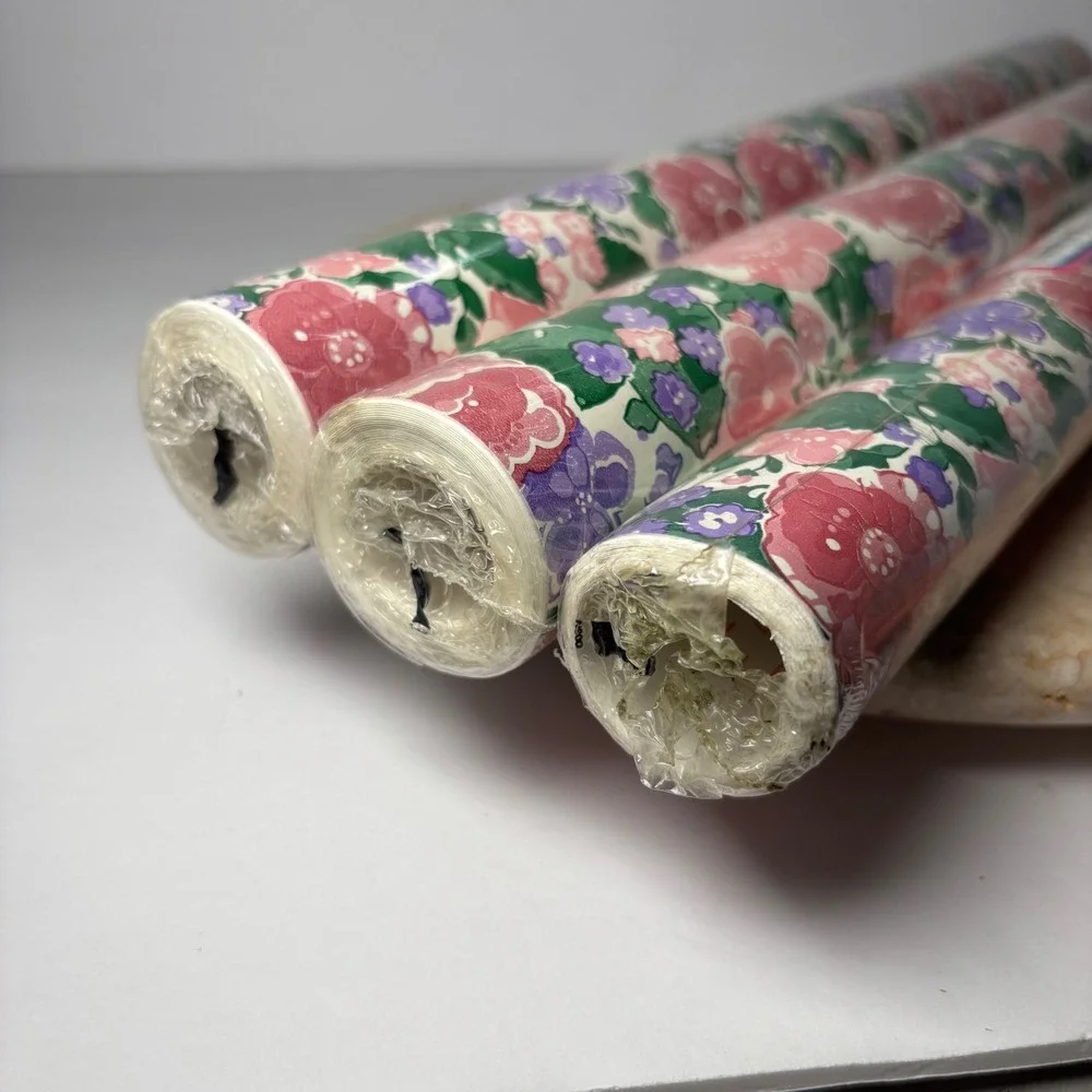 Con-Tact Shelf‎ Liner 19yds Pink English Rose Floral Vintage 1991 Self-Adhesive